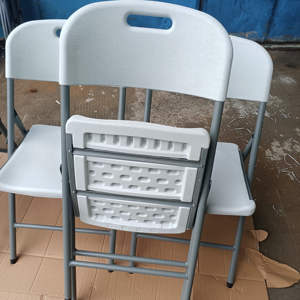 <span class=keywords><strong>Location</strong></span> d'usine de chaises pliables bon marché abordables pour réunion en plein air Garden Party en plastique blanc pliables - Product Image 3