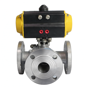 Vanne à boisseau sphérique pneumatique COVNA à 3 voies, raccord en T, à bride en bronze, pour le contrôle des acides, avec réduction tarifaire, OEM, Vente de liquidation B2B - Product Image 3