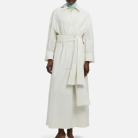 Robe Abaya Modeste en Coton Willson, Vêtements Islamiques Modestes, Fabricant OEM, Ensemble 2 Pièces Robe et Ceinture, Abaya Moderne Ample