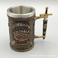Anualidades Juego De Tronos Statue Huaqi GTA01 GTA21 Artisan Metal Mug Starka creed Thrones Stein Artisan Mug