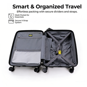 CMY Unisex PC-<span class=keywords><strong>Koffer</strong></span> <span class=keywords><strong>Mittlere</strong></span> <span class=keywords><strong>Gr</strong></span>öß<span class=keywords><strong>e</strong></span> Hartschale Leichtgewicht 4 Doppelte Spinner-Räder Trolley-Gepäck 24 Zoll TSA-Kombinationsschloss - Product Image 3