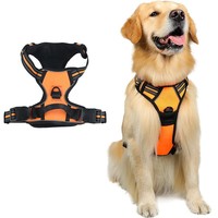 Collier et harnais pour chien de grande et moyenne taille, réglables, rembourrés, réfléchissants, luxueux/simple, en polyester, fournitures pour animaux de compagnie, vente en gros d'usine