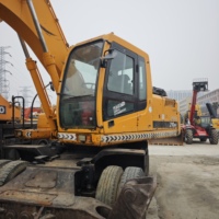 Excavatrice sur pneus Hyundai R210W-7, haute efficacité, forte puissance, équipement de construction d'occasion avec moteur à engrenages et pompe, 21 tonnes