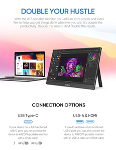 Arzopa a1t cảm ứng 15.6 inch kép ba điện thoại di động USB Loại C máy tính máy tính xách tay màn hình cảm ứng LED hiển thị di động IPS màn hình - Product Image 5