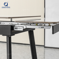 Table à manger extensible avec plateau en céramique en pierre frittée de 12 mm d'épaisseur, pieds en métal, multifonctions, meubles de salle à manger
