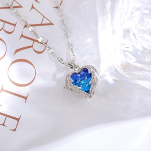 Vente en gros Prix Coeur Collier Femme Cristal Bleu Collier Acier Inoxydable Collier Chaîne - Product Image 2