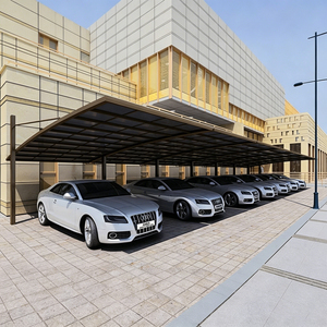 Abri de voiture en aluminium à toit en pente, abri de stationnement imperméable moderne, facile à assembler, installation à domicile disponible, revêtement en poudre - Product Image 3