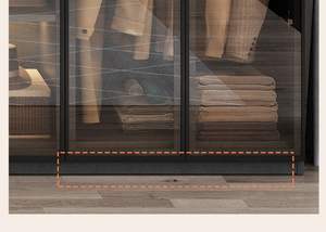 ตู้เสื้อผ้าในห้องนอนปรับแผงไม้หรูหราทันสมัยพร้อมประตูกระจกสำหรับการจัดเก็บในห้องนั่งเล่น - Product Image 6