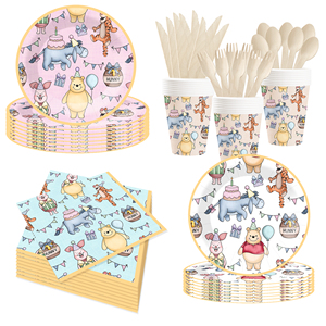 DAMAI - Platos de Papel Redondos Desechables con Diseño de Osos, Vasos de Papel y Servilletas para Fiestas de Cumpleaños - Product Image 4