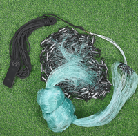 Filet de pêche en maille de 3/8 pouces avec pendentif en plomb, filet de pêche en nylon monofilament pour eau de mer et eau douce
