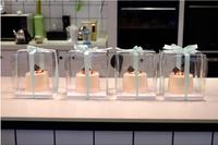 Boîte à gâteau 2 en 1 facile à assembler, avec bordure en plastique transparent et base dorée, pour gâteau à 2 étages