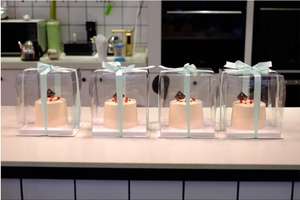 2 in 1 facile da montare <span class=keywords><strong>pacchetto</strong></span> torta tutto In plastica trasparente scatola base in oro per torta In 2 strati - Product Image 6