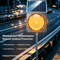 Vente chaude 12V 300mm Portable Jaune Clignotant LED Voyant de contrôle de trafic à énergie solaire