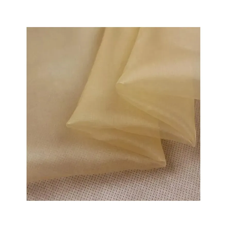 Howmay Zijde Organza 6 M/m 55 "Cm 140Cm Bruin Goud 100% Zijde Stof Voor Trouwjurk Overjas china Ruwe Zijde