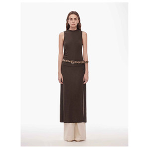 Abito Lungo in Maglia Senza Maniche con Spacco in Misto Lana Fine, Modello "Half Summer Ball" - Product Image 3