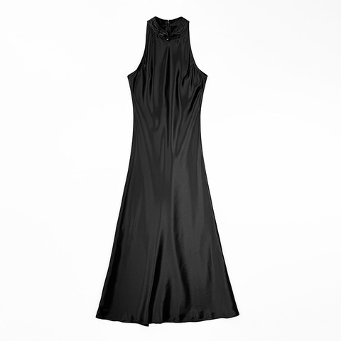 5804 Popular Products Trending Casual Ladies Sleeveless Dresses New Chinese Style Summer Maxi Triacetate Dress