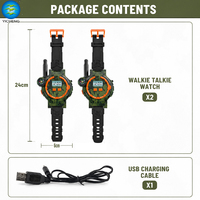 Reloj Walkie Talkie para Niños con Brújula, Luz, Cronómetro, Fecha, Recargable por USB, Juego de Aventura Espía al Aire Libre para Niños