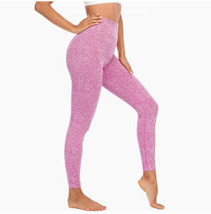 Leggings de Diseño Sin Costuras Personalizados OEM ODM, Cintura Alta, Largo Completo, Estampado de Guinga, Pantalones de Yoga para Gimnasio - Product Image 3
