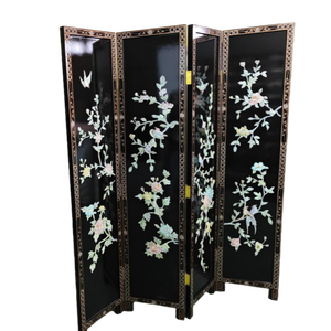 <span class=keywords><strong>Paravent</strong></span> vintage de style oriental avec incrustations de coquillages pour la décoration intérieure et cadeau d'anniversaire de luxe - Product Image 2