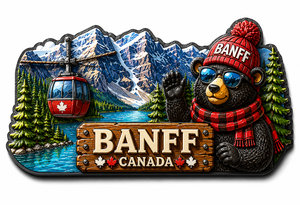 Aimant de réfrigérateur en résine artisanale du Canada, scène de lune couchante avec forêt et montagne, aimant souvenir de voyage d'Amérique du <span class=keywords><strong>Nord</strong></span>, objet de collection - Product Image 5