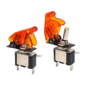 Interruttore a Levetta LED 12V 20A per Auto, Barca, Camion, Illuminato R/B/G/Y/W, Controllo On-Off con Copertura di Sicurezza per Aerei - Product Image 2