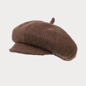 Nouvelle collection Automne-Hiver 2024 : Béret Newsboy 8 Panneaux Couleur Unie – Chapeau Tricoté Tendance pour Filles et Femmes - Product Image 4