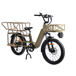 Vélo électrique familial à longue portée 250W/500W/750W avec porte-bagages arrière et batterie au lithium 48V, vélo cargo électrique à double batterie - Product Image 2