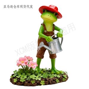 Statuette di Rane in Resina Personalizzate, Giardiniere con Annaffiatoio che Legge su un Fungo con <span class=keywords><strong>Farfalle</strong></span>, Decorazioni per Giardino Interno ed Esterno - Product Image 3