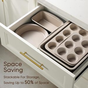 Set di 9 Stampi per Torte Impilabili in Acciaio al Carbonio Antiaderente - Lavabili in Lavastoviglie ed Ecologici - Product Image 5