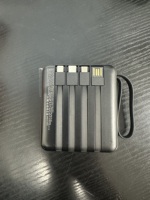 Mini Power Bank 1000 mAh avec 4 câbles intégrés, charge rapide, chargeur mobile portable, logo personnalisé, mini batterie portable