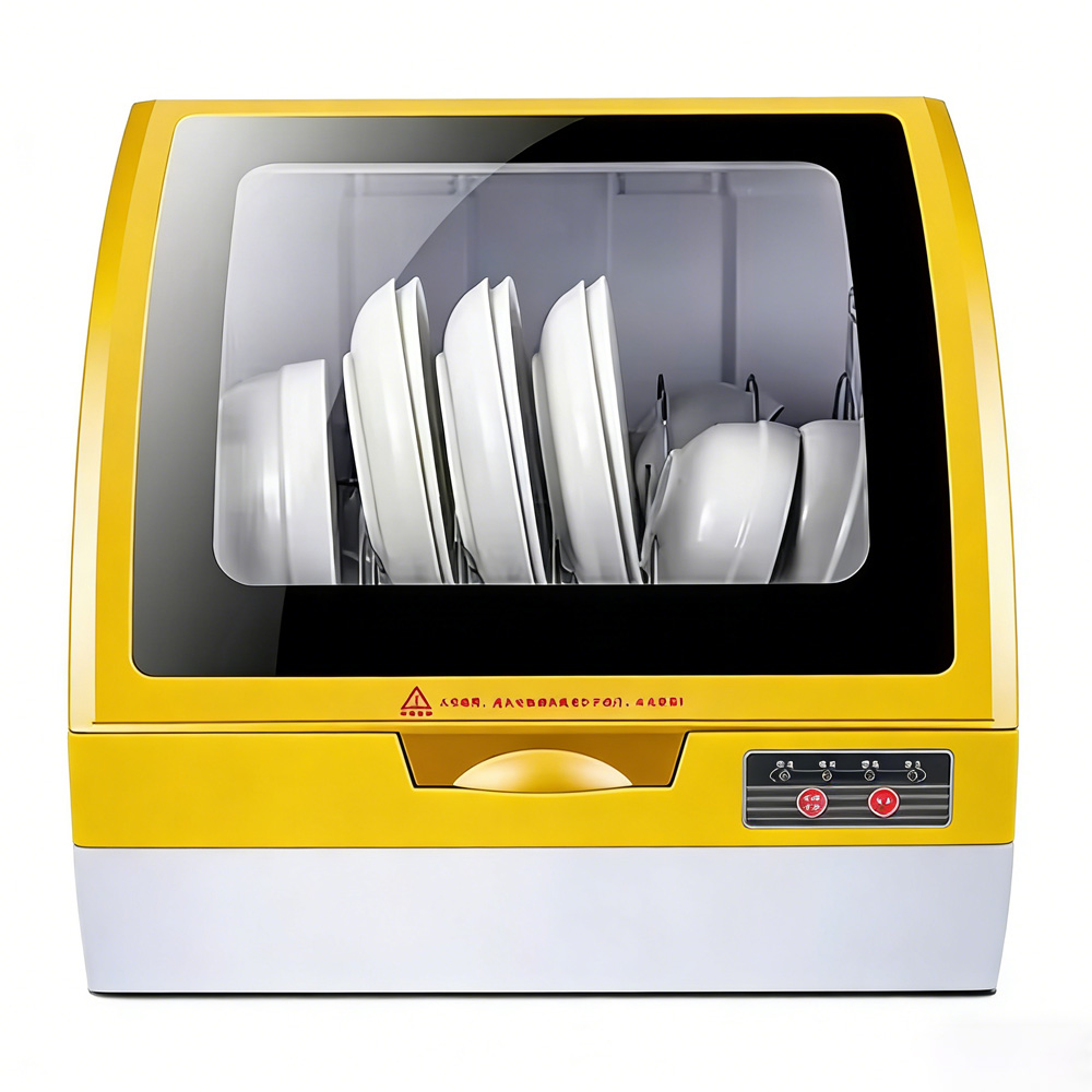 Household Kitchen Appliances Smart Countertop Dishwasher Machine 950W Plastic 5L Built-in Water Tank 12 Sets Capacity Apartment