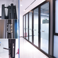Puerta Plegable de Acordeón con Rotura de Puente Térmico Certificada por NFRC y CSA para Sala de Estar, Puertas Plegables de Aluminio con Doble Acristalamiento para Patio