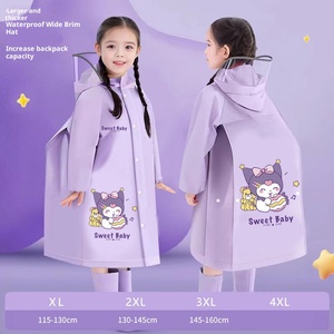 Imperméable pour enfants en gros avec grand chapeau à large bord, sac d'école pour garçons et filles, imperméable pour enfants, randonnée en plein air, <span class=keywords><strong>cape</strong></span> <span class=keywords><strong>de</strong></span> <span class=keywords><strong>pluie</strong></span> pour étudiants - Product Image 6