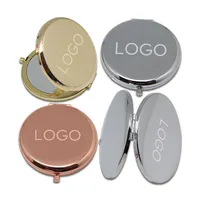 Mini espelho de bolso para maquiagem, mini espelho compacto portátil para cosméticos, de mão, com logotipo personalizado