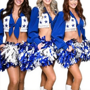 Ngôi Sao Đội Cổ Vũ Đồng Phục Halloween Cosplay Trang Phục Dài Tay Áo Vest Hot Khiêu Vũ Trang Phục Hoàng Gia Màu Xanh Bóng Đá Bé Trang Phục - Product Image 2