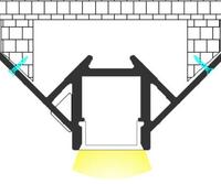 Profilé en aluminium LED avec diffuseur, embouts et clips pour bande LED 50*22 mm