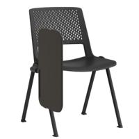 Chaise d'étudiant ergonomique empilable en plastique à dossier moyen avec tablette d'écriture sans accoudoirs pour bureau, salle de conférence et salle de réunion