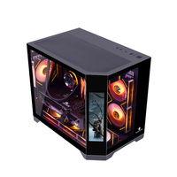 Boîtier PC de bureau Zeromaster Mid Tower panoramique en verre trempé, cabinet CPU MATX, refroidissement, boîtier d'ordinateur de jeu avec écran LCD