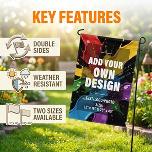 Bandera de Jardín Personalizada JX Yabee con Cualquier Logotipo/Texto/Patrón, Bandera de Poliéster de Doble Cara para Jardín, Hogar y Exteriores - Product Image 3