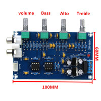 NE5532 Papan Penguat Nada Audio Mixer Musik Papan Amp Penyesuaian Bass Treble XH-M164