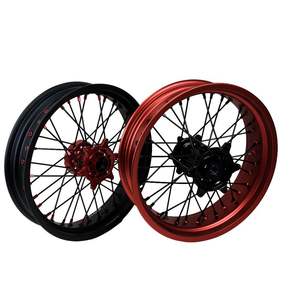Llantas de rueda mate Ruedas Supermoto de dos colores Delanteras 3,5-<span class=keywords><strong>17</strong></span>/Traseras 4,5-<span class=keywords><strong>17</strong></span> Aleación de aluminio Nueva pieza de motocicleta - Product Image 1