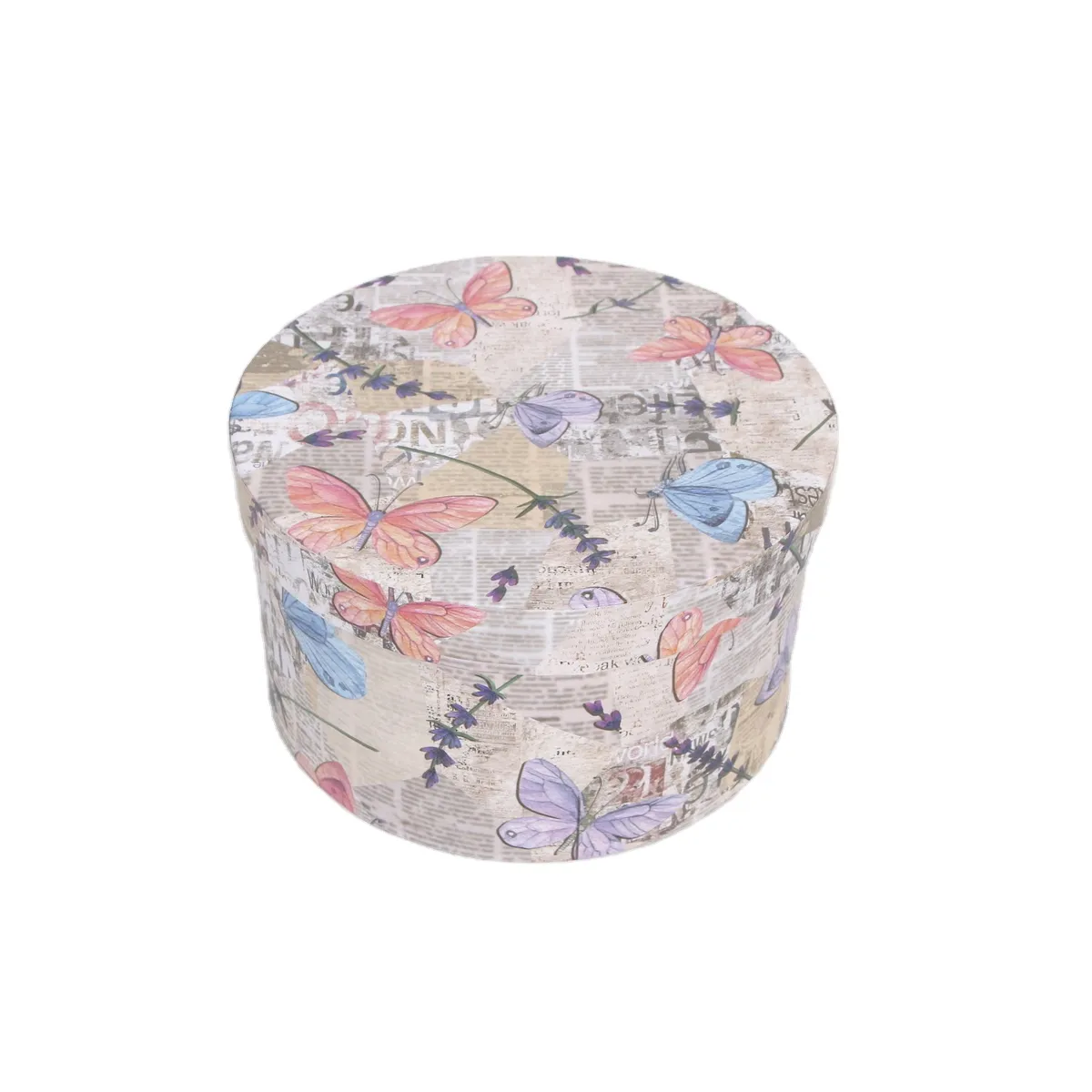 Custom Round Paper Cardboard Blanket Set Packaging Nested Boxes With Lid For Gift