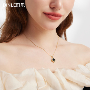 ต่างหูแบบติดหูรูปใบโคลเวอร์สี่แฉก DINLE ทำจากไทเทเนียมอัลลอยด์ เหมาะสำหรับใส่ทุกวัน - Product Image 3