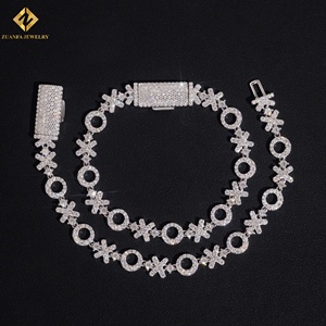 Shine Hio Hop Jewelry XO <b>Silver</b> <b>Bracelet</b> Moissnaite Diamond <b>Solid</b> 925 <b>Silver</b> Moissanite DVVS <b>Bracelet</b> GRA Certificate - Product Image 1