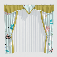 Rideau d'impression de fleurs et de feuilles de lapin blanc rideau occultant en polyester 100% pour chambre d'enfant