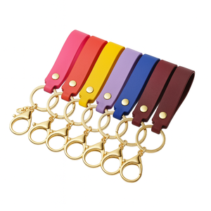Màu sắc rực rỡ mỏng kiểu dáng đẹp da kim loại vòng chìa khóa với kết thúc chống xước và Clasp an toàn cho hàng ngày và công ty Quà Tặng - Product Image 1