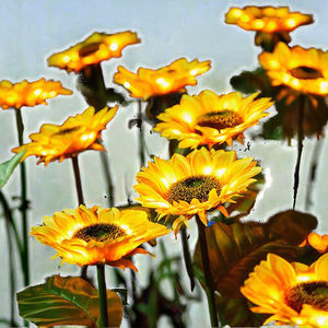 Luces Solares LED Impermeables con Forma de Girasol para Jardín, Patio y Camino, Tamaños Pequeños - Product Image 3