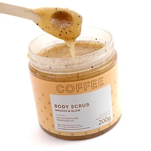 Body Shop Produk Penjualan Panas Private Label Alami Terbaik ECO Garam Laut Mati Kopi Body Scrub Pemutih Kulit Exfoliator