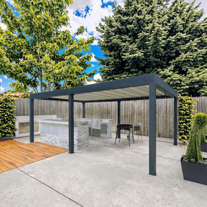 Sistema de Toldo Retráctil Ajustable e Impermeable de Aluminio para Exteriores, Gazebo de Jardín, Terraza, Patio, Pérgola - Product Image 3