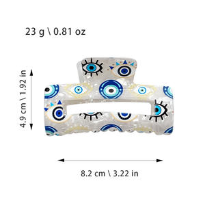 Pinza para el pelo cuadrada de PVC con diseño de tiburón, azul oscuro brillante, tamaño mediano, para un toque de elegancia diaria - Product Image 3